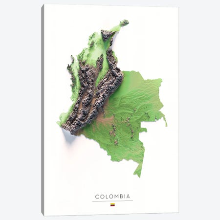 Colombia Canvas Print #TBM7} by Trobart Maps Canvas Print