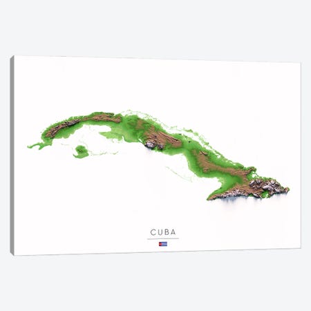Cuba Canvas Print #TBM8} by Trobart Maps Canvas Artwork