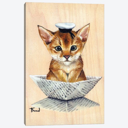 Sailor Cat Canvas Print #TBN109} by Tanya Bond Canvas Artwork