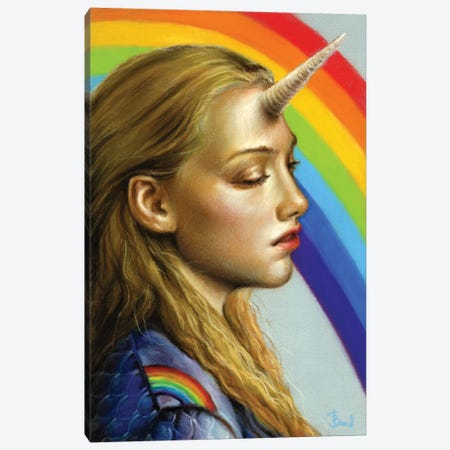 Unicorn Girl Canvas Print #TBN134} by Tanya Bond Canvas Art