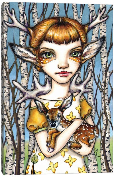 Deer Dorothy Canvas Art Print - Natural Meets Mythical