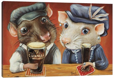 Beer Lovers Canvas Art Print - Rats