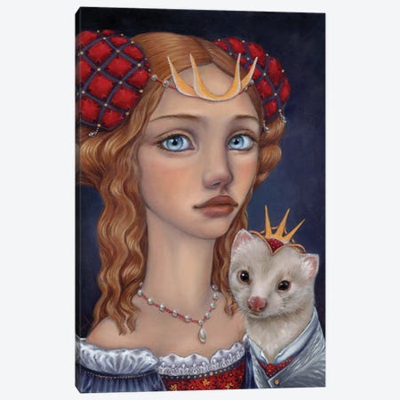 Lady With A Ferret Canvas Print #TBN65} by Tanya Bond Canvas Print
