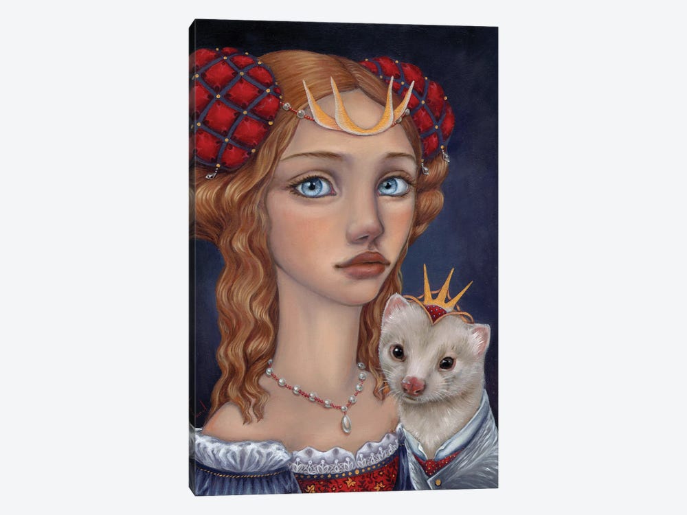 Lady With A Ferret by Tanya Bond 1-piece Canvas Wall Art