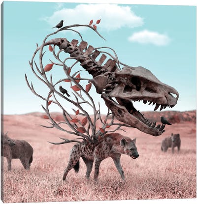 Make It Prehistoric Canvas Art Print - Tyrannosaurus Rex Art
