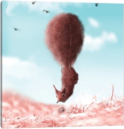 Puffy Canvas Art Print - Squirrel Art