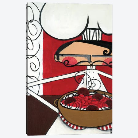 Spaghetti & Meatballs Canvas Print #TBU103} by Terri Burris Canvas Art