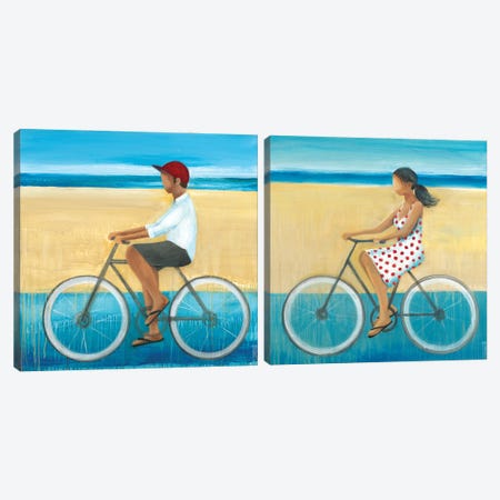 Bike Ride on the Boardwalk Diptych Canvas Print Set #TBU2HSET001} by Terri Burris Canvas Print