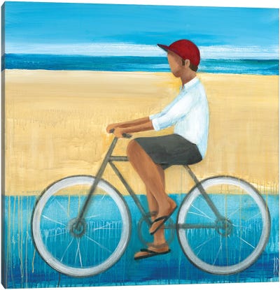 Bike Ride on the Boardwalk I Canvas Art Print - Terri Burris