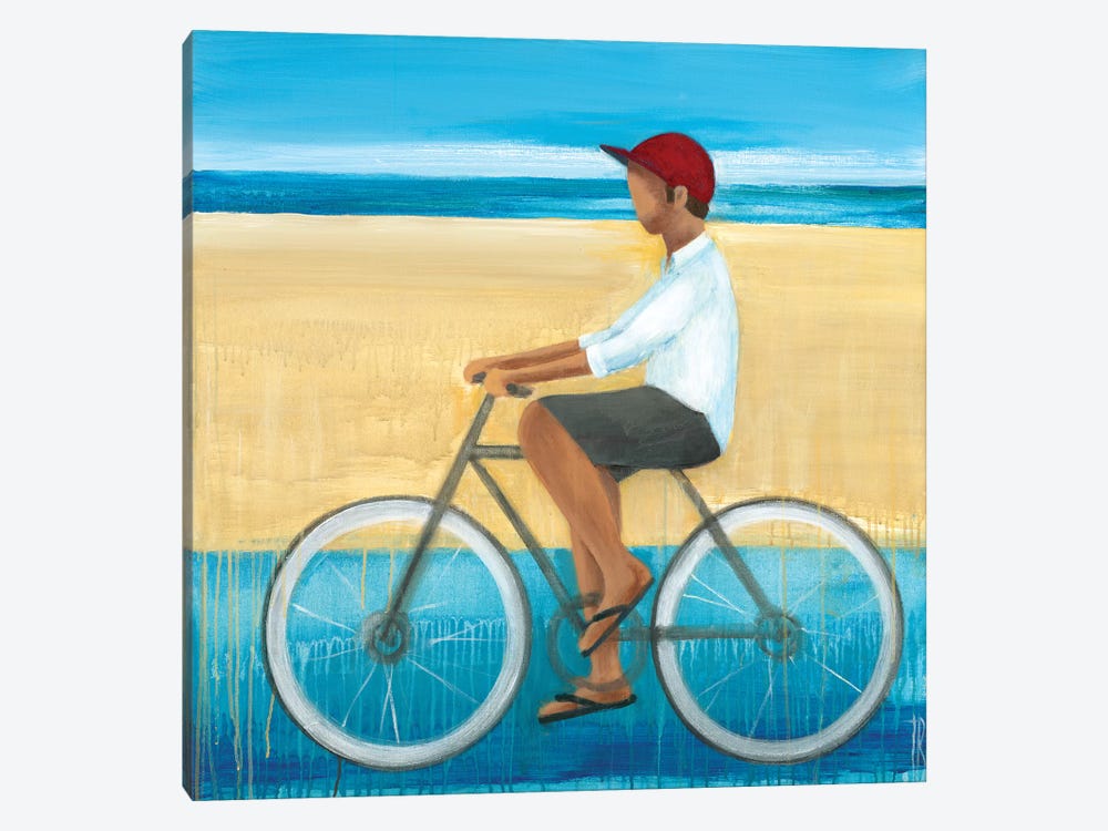 Bike Ride on the Boardwalk I by Terri Burris 1-piece Canvas Art Print