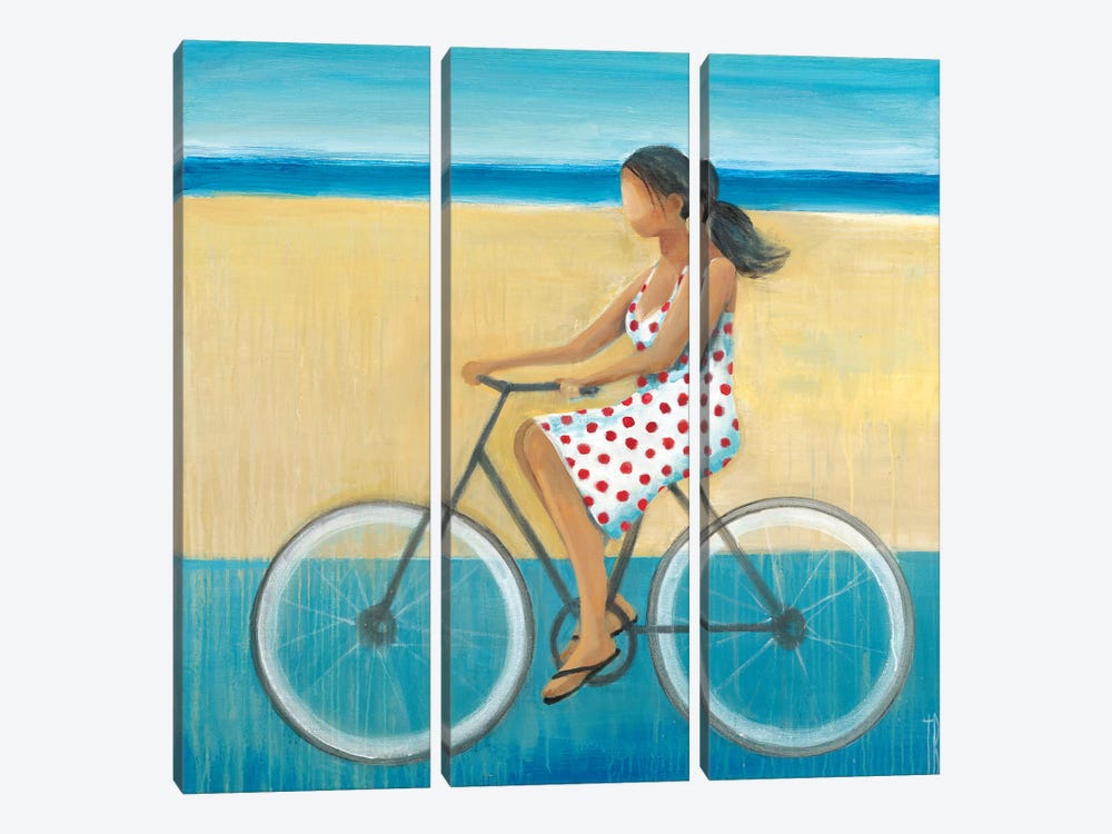 Bike Ride on the Boardwalk II by Terri Burris 3-piece Canvas Artwork