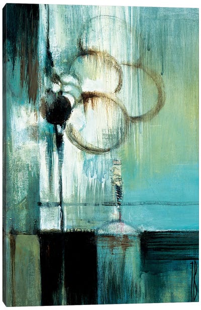 Blue Modern I Canvas Art Print - Teal Abstract Art