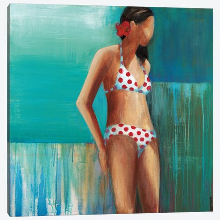 Polka Dot Bikini  Canvas Print #TBU97} by Terri Burris Art Print