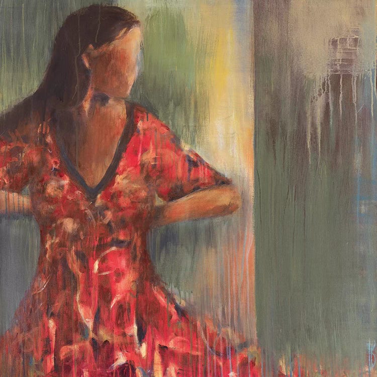 Red Floral Dress by Terri Burris wall art
