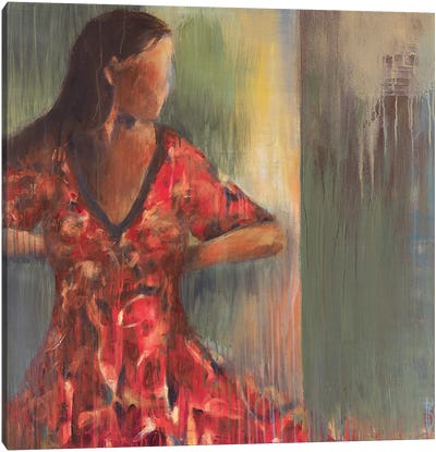 Red Floral Dress Canvas Art Print - Terri Burris