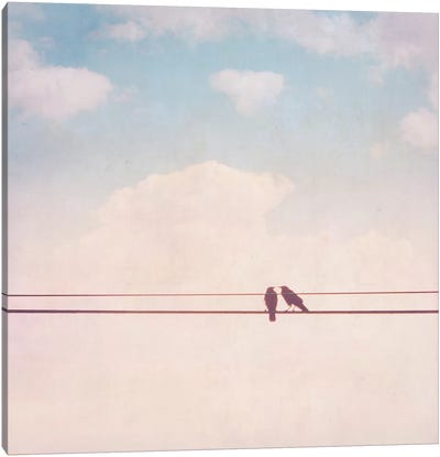 Birds on Wires II Canvas Art Print - Birds On A Wire