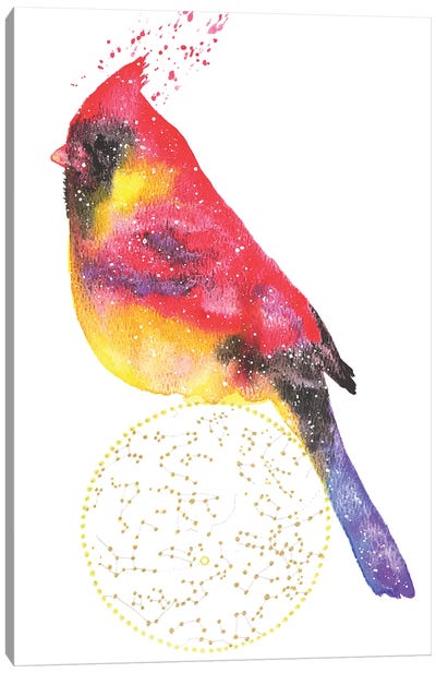Cosmic Cardinal Canvas Art Print - Tanya Casteel
