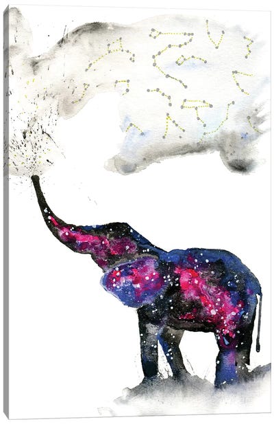 Cosmic Elephant II Canvas Art Print - Tanya Casteel