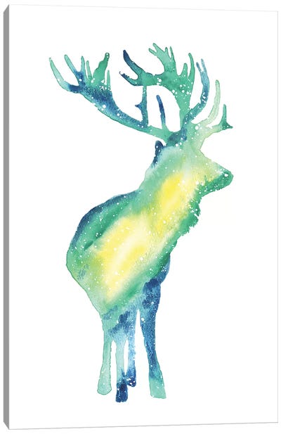 Cosmic Elk Canvas Art Print - Elk Art