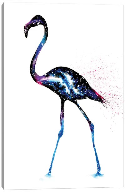 Cosmic Flamingo Canvas Art Print - Tanya Casteel