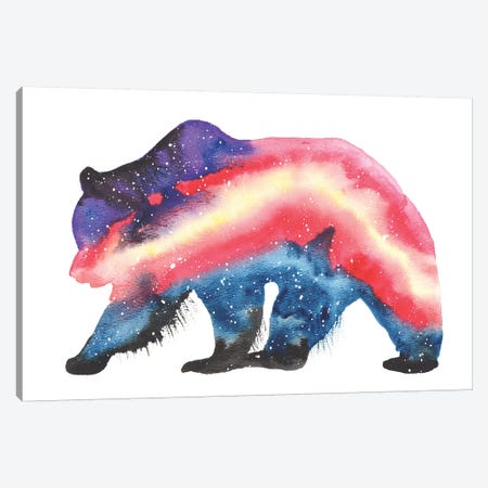 Cosmic Grizzly Bear Canvas Print #TCA35} by Tanya Casteel Canvas Art