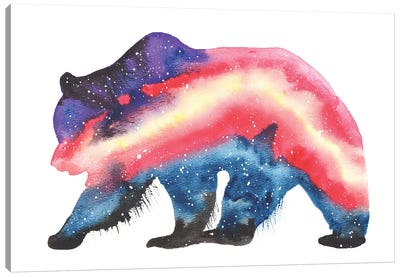 Cosmic Grizzly Bear Canvas Art Print - Tanya Casteel