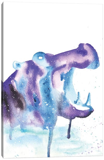 Cosmic Hippopotamus Canvas Art Print - Tanya Casteel