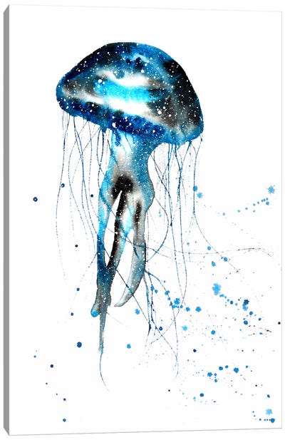 Cosmic Jellyfish Canvas Art Print - Jellyfish Art