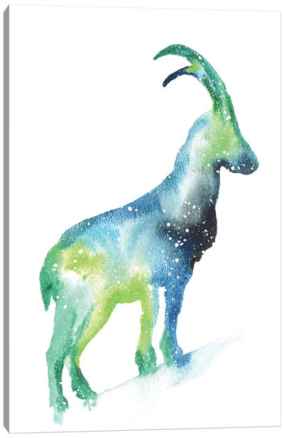 Cosmic Mountain Goat Canvas Art Print - Goat Art