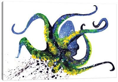 Cosmic Octopus II Canvas Art Print - Tanya Casteel