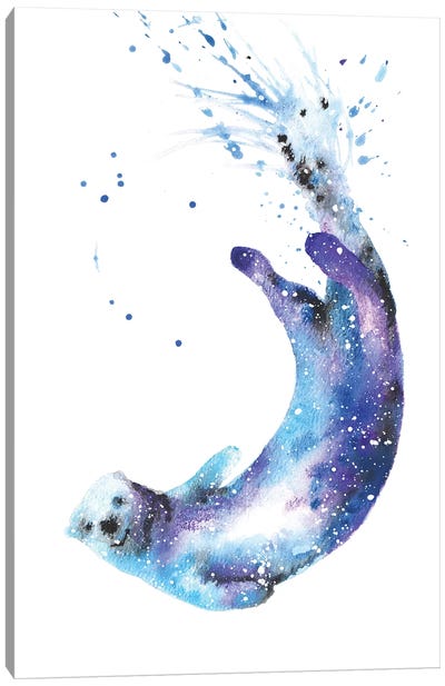 Cosmic Otter I Canvas Art Print - Otter Art