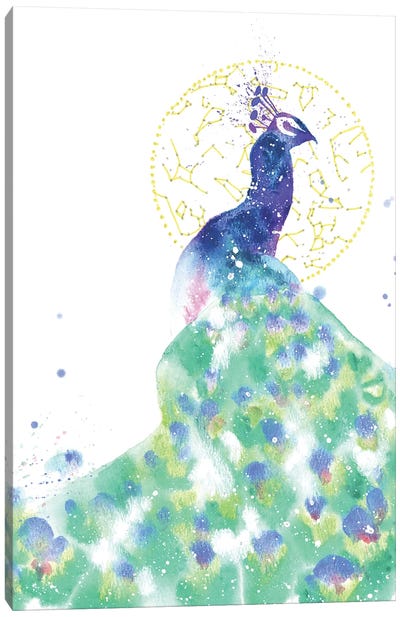 Cosmic Peacock Canvas Art Print - Peacock Art