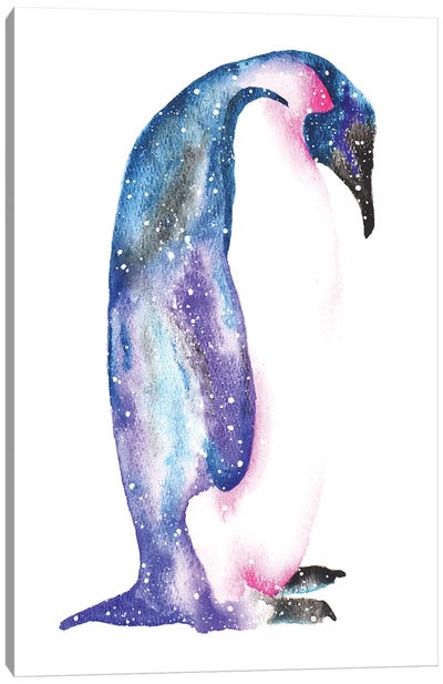 Cosmic Penguin Canvas Art Print - Tanya Casteel
