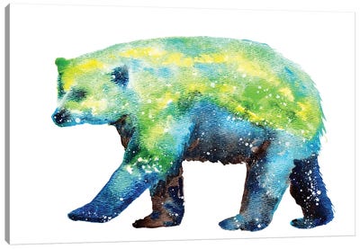 Cosmic Polar Bear Canvas Art Print - Tanya Casteel