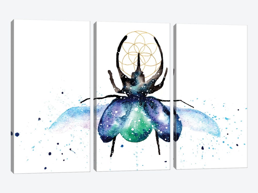 Cosmic Scarab Beetle by Tanya Casteel 3-piece Canvas Art