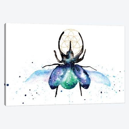 Cosmic Scarab Beetle Canvas Print #TCA74} by Tanya Casteel Canvas Wall Art