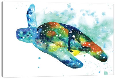 Cosmic Sea Turtle I Canvas Art Print - Tanya Casteel