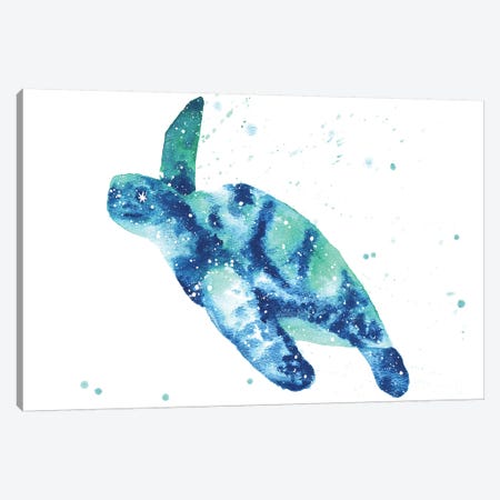 Cosmic Sea Turtle II Canvas Print #TCA76} by Tanya Casteel Canvas Artwork