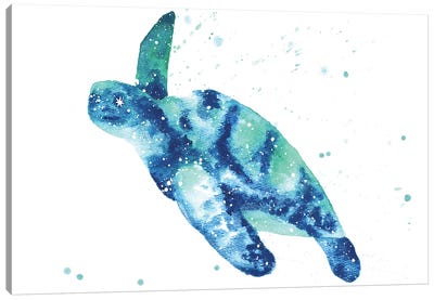 Cosmic Sea Turtle II Canvas Art Print - Tanya Casteel