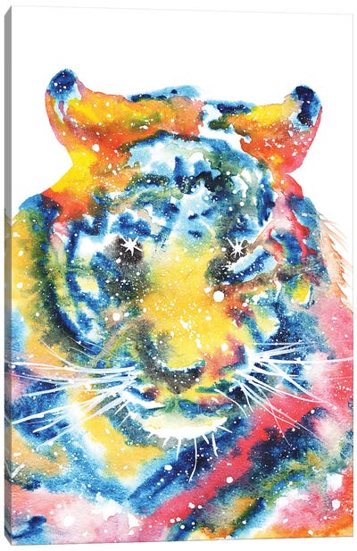 Cosmic Tiger Face Canvas Art Print - Tanya Casteel