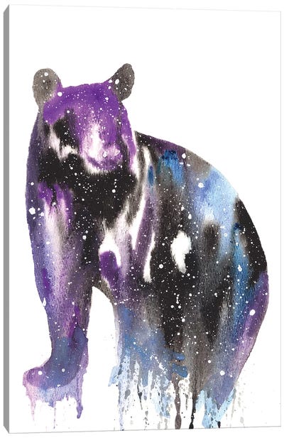 Cosmic Black Bear Canvas Art Print - Tanya Casteel