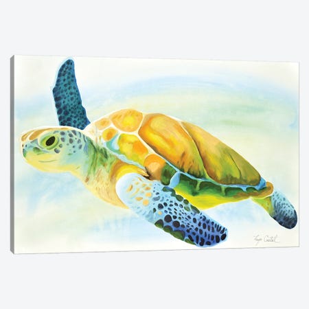 Sea Turtle Canvas Print #TCA95} by Tanya Casteel Canvas Art