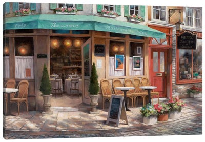 Café Beauchons Canvas Art Print - Paris Art