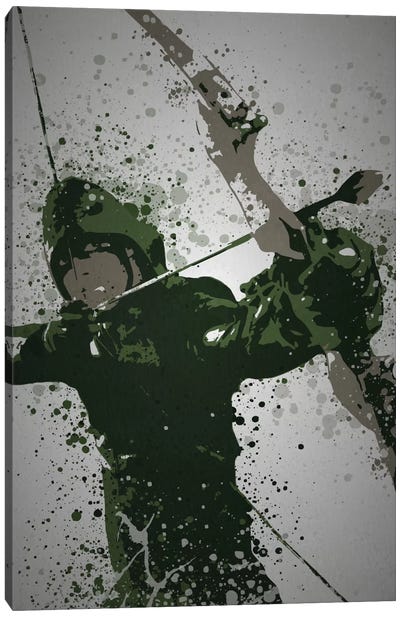 Emerald Archer Canvas Art Print - Green Arrow