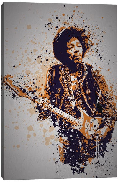 Jimi Hendrix Canvas Art Print - Black Art