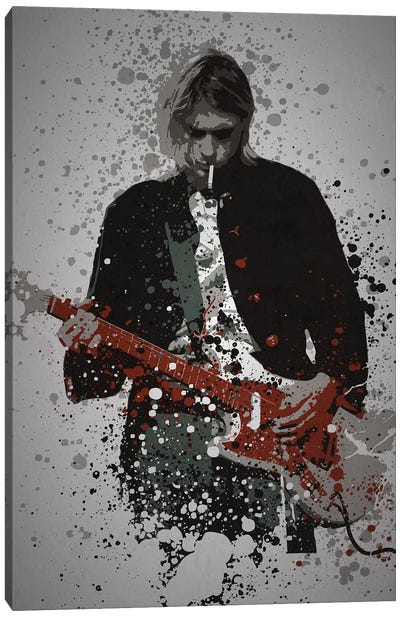 Kurt Cobain Canvas Art Print - Guitar Art