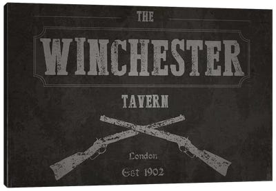 The Winchester Tavern (Shaun Of The Dead) Canvas Art Print - Black & White Graphics & Illustrations