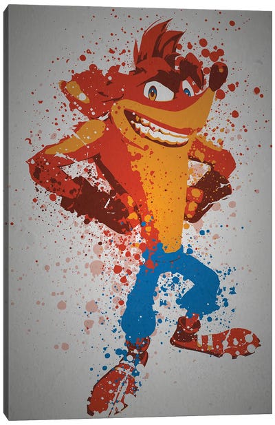 Whoa! Canvas Art Print - Crash Bandicoot