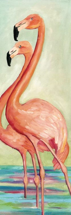 Two Flamingos by Malenda Trick wall art