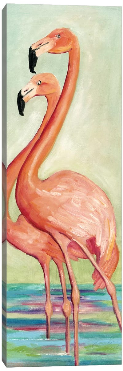 Two Flamingos Canvas Art Print - Malenda Trick